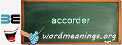 WordMeaning blackboard for accorder
